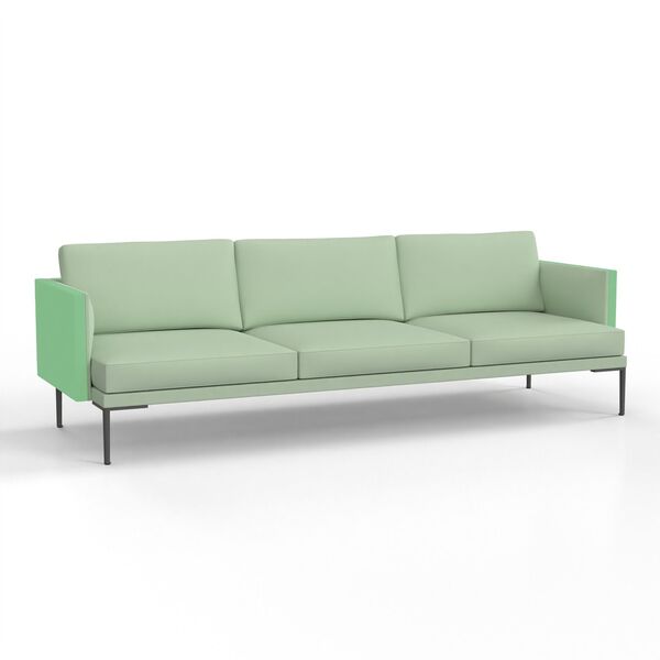 3-Seat Metal-Leg Sofa 01 3D model render view