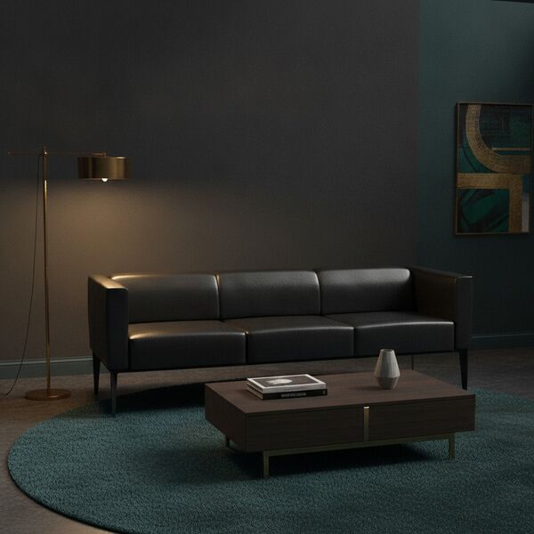 3-Seat Lounge Sofa 01 3D model in a living room interior scene