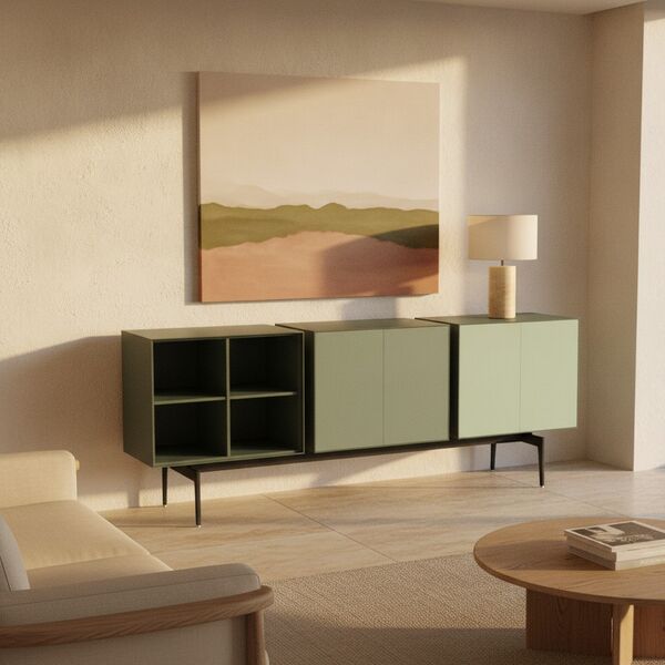 Modular Sideboard 02 Composition 1 3D model in a living room interior scene