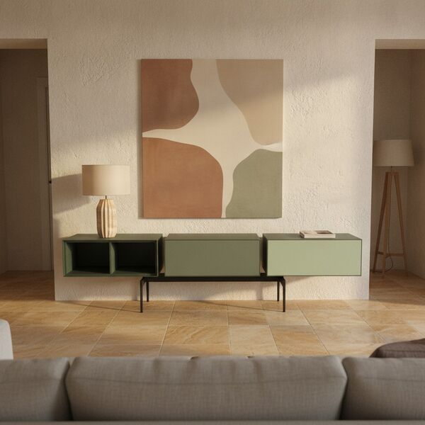 Modular Sideboard 02 Composition 3 3D model in a living room interior scene