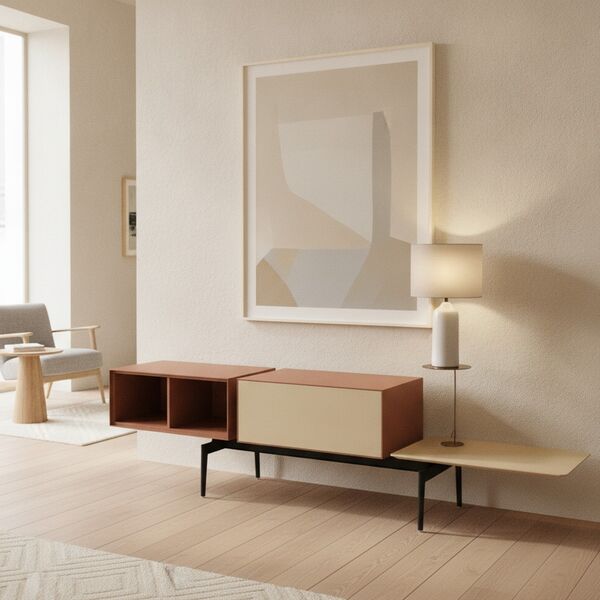 Modular Sideboard 02 Composition 4 3D model in a shop interior scene