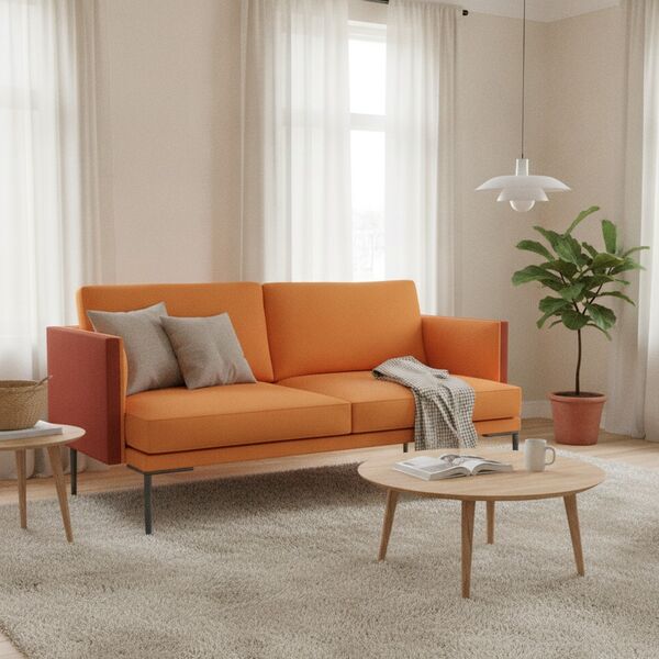 2-Seat Metal-Leg Sofa 01 3D model in a living room interior scene