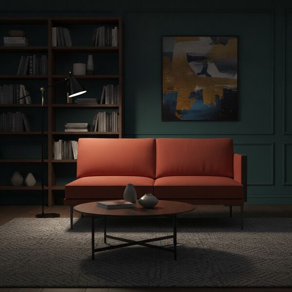 2-Seat Modular Sofa 01 3D model in a living room interior scene