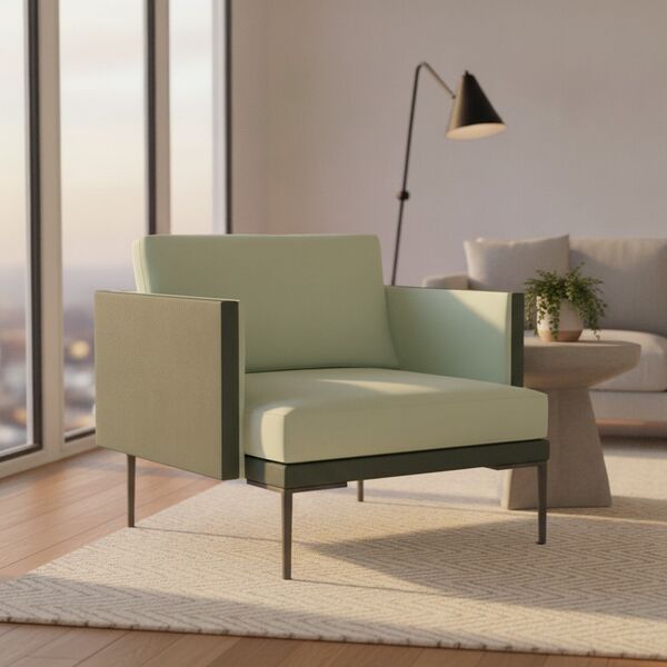 Metal-Leg Armchair 01 3D model in a living room interior scene