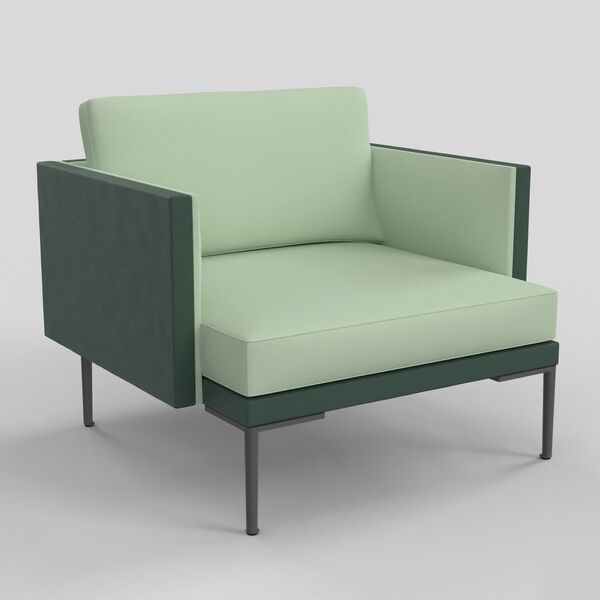 Metal-Leg Armchair 01 3D model render view