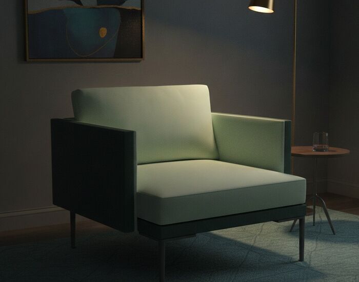 Metal-Leg Armchair 01 3D Model