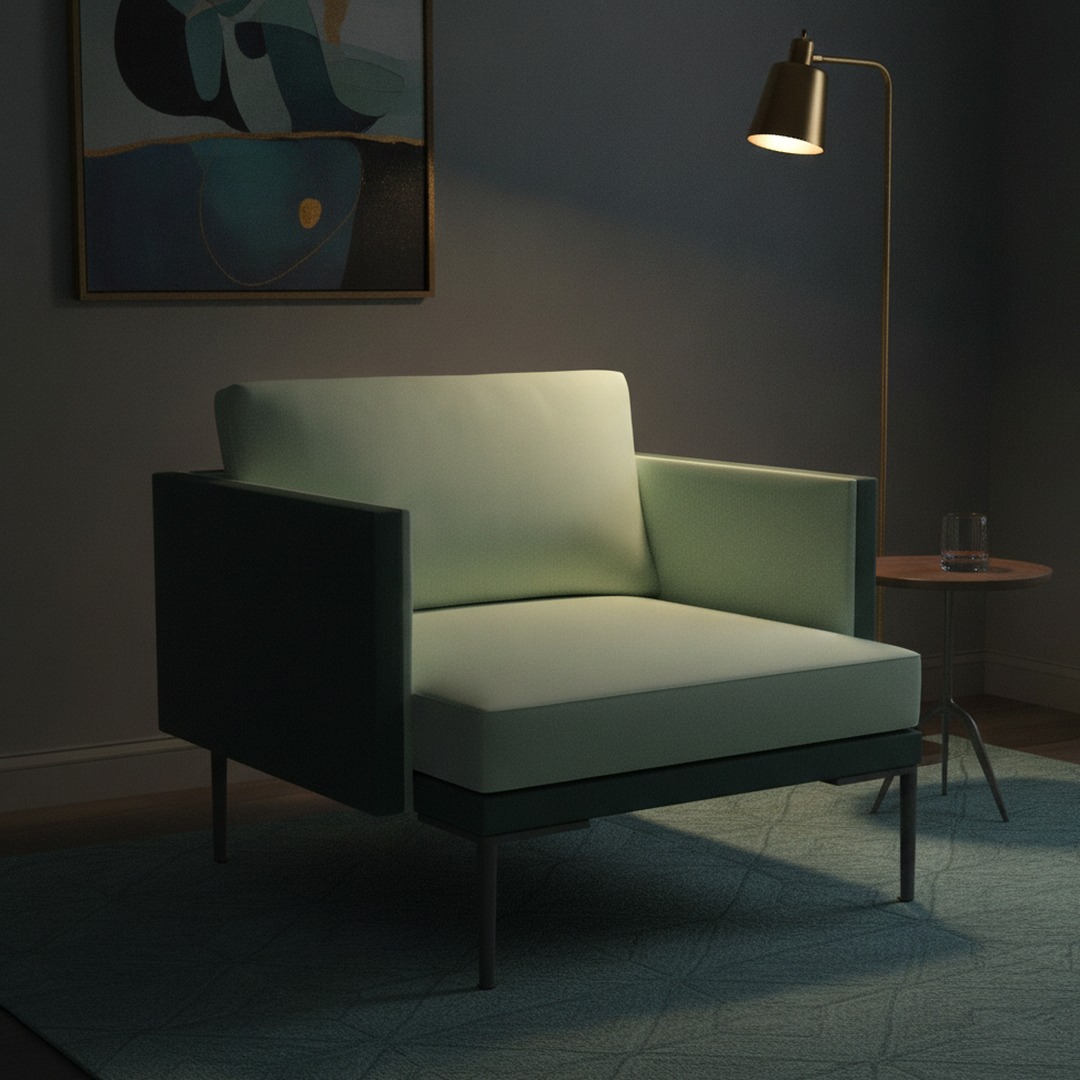 Metal-Leg Armchair 01 3D Model