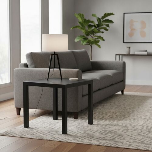 Low Squared Wood Black Table 01 3D Model