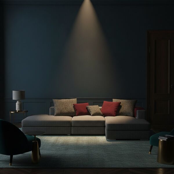 Angular Fabric Black And White Textured Sofa 01 - interior view 2