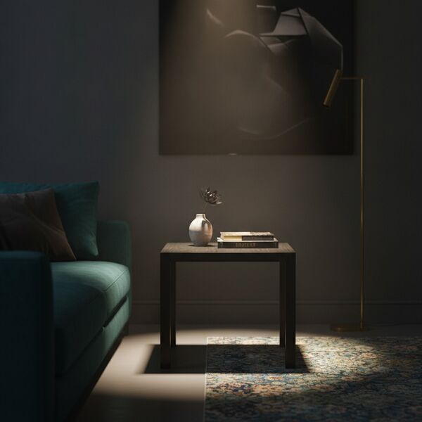 Low Squared Wood Black Table 01 - interior view 2
