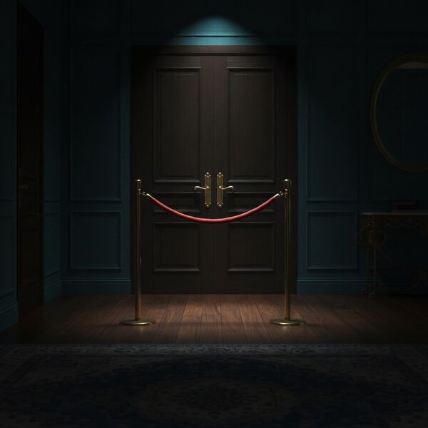 Red Barriers Brass Stand Rope 01 - interior view 2