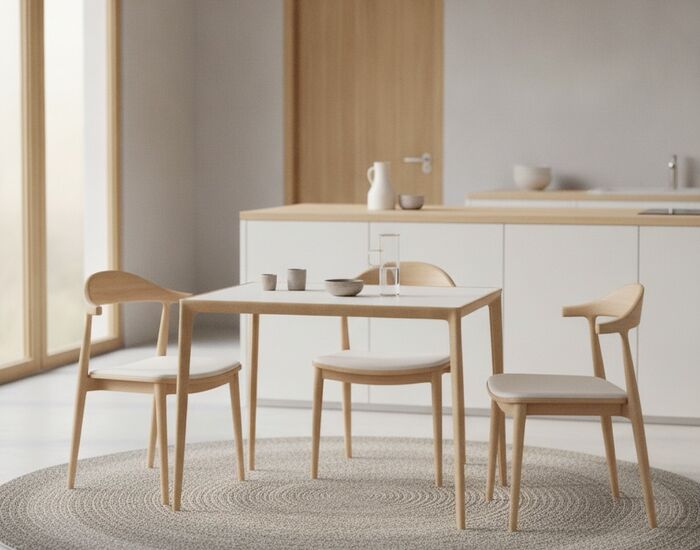Rectangular Scandinavian Light Wood Table 02 3D Model