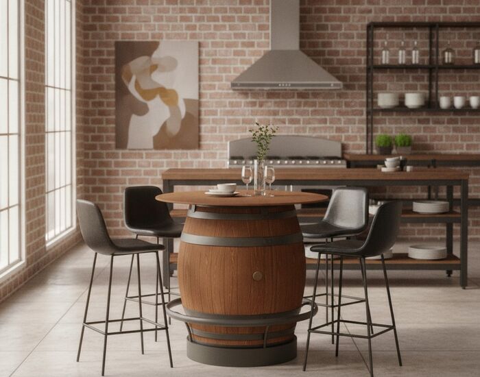 Round High Barrel Table 01 3D Model