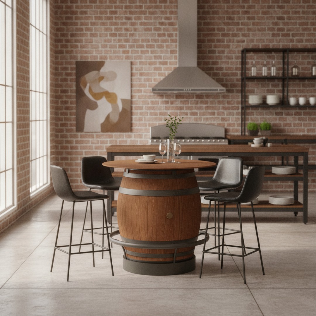 Round High Barrel Table 01 3D Model
