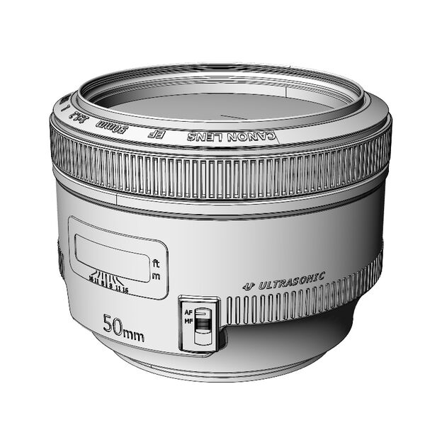 Camera Lens Canon 50mm f/1.4 3D Model