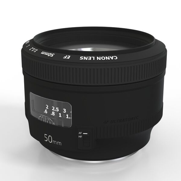 Canon Camera Lens Canon 50mm f/1.4 3D model — studio render