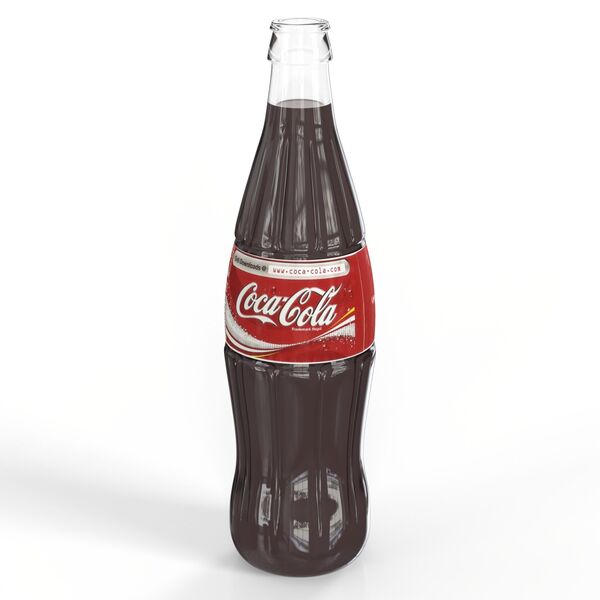 Coca Cola Glass Bottle 3D model — styled interior scene