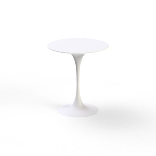 Table High Round White Plastic 03 3D Model