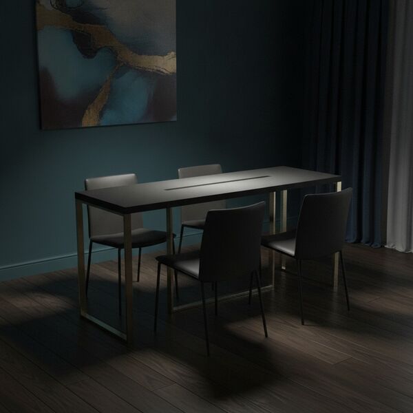 High Rectangular Metal Stand Table 01 - interior view 2
