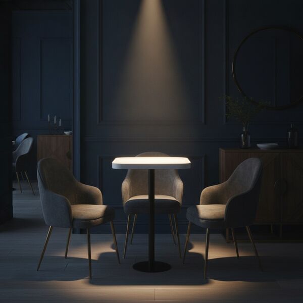 High Square Metal Stand Table 01 - interior view 1