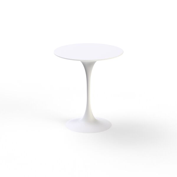 Table High Round White Plastic 03 3D Model