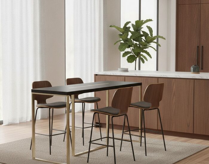 High Rectangular Metal Stand Table 01 3D Model