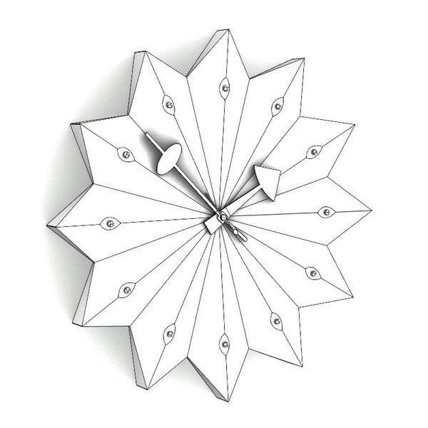Vitra Nelson Fan Clock 3D model — clay shaded view