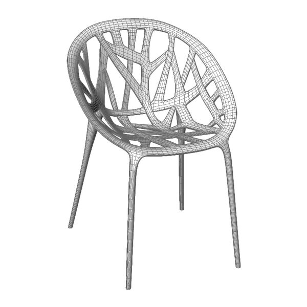 Vitra Vegetal Chair 3D model — clay shaded view