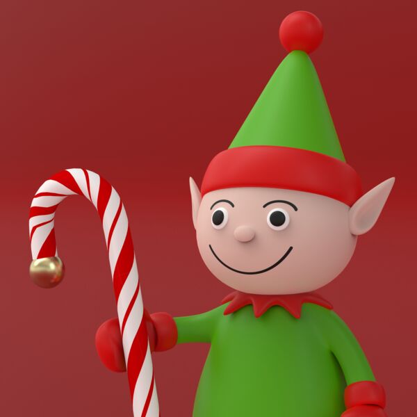 Rudolf Reindeer 3D Model - studio render with materials and textures