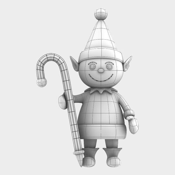 Elf 3D Model - shaded view, clean NURBS geometry for Rhino