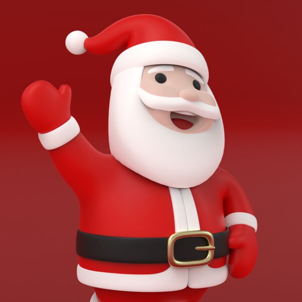 Santa Claus 3D Model - shaded view, clean NURBS geometry for Rhino