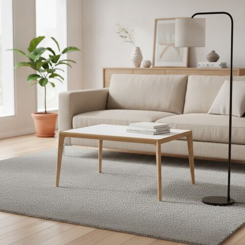 Low Rectangular Scandinavian Light Wood Table 02 3D Model