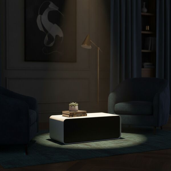 Low Rectangular Plastic White And Black Table 04 - interior view 2