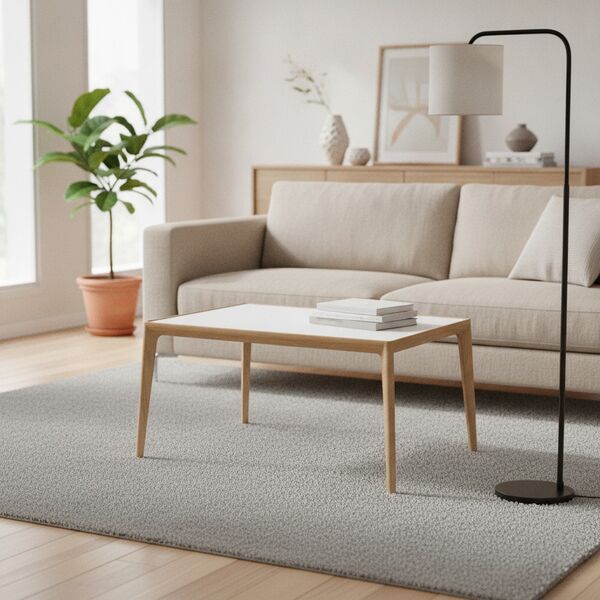 Low Rectangular Scandinavian Light Wood Table 02 3D Model