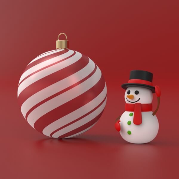 Set Xmas 3 3D Model - studio render with materials and textures