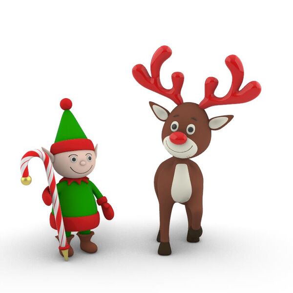 Set Xmas 2 3D Model - studio render with materials and textures