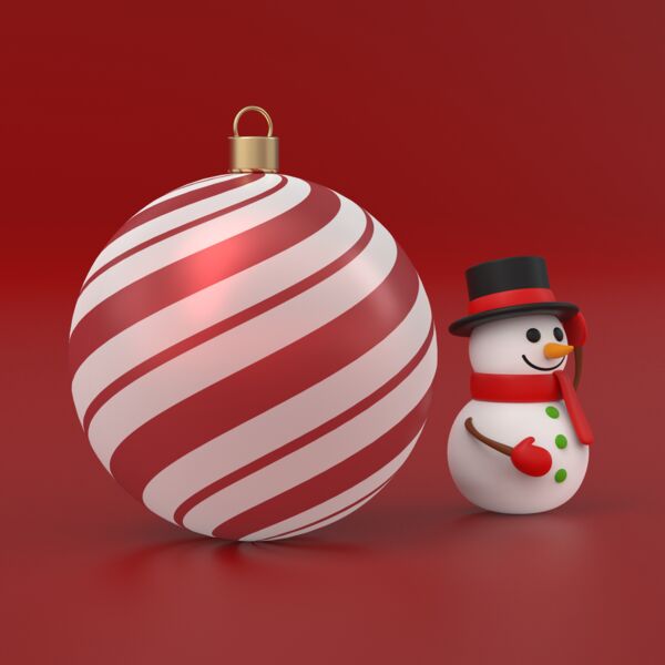 Set Xmas 3 3D Model - studio render with materials and textures