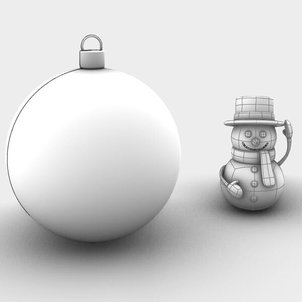 Set Xmas 3 3D Model - shaded view, clean NURBS geometry for Rhino