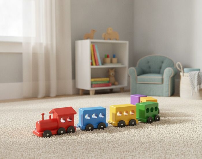Train Toy Wooden 3D Model