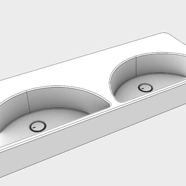 Alice Ceramica  Lunaris Washbasin 121 3D model — studio render