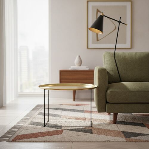 Low Round Metal Table 01 3D Model