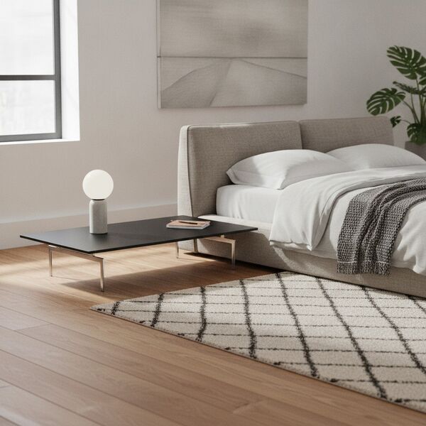 Low Rectangular Black Top Metal Stand Table 08 - interior view 1