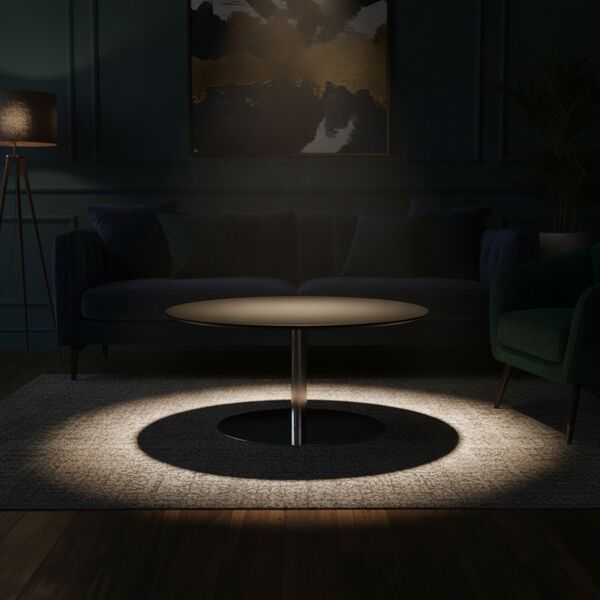 Low Round Black Top Metal Stand Table 03 - interior view 2
