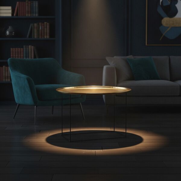Low Round Metal Table 01 - interior view 2