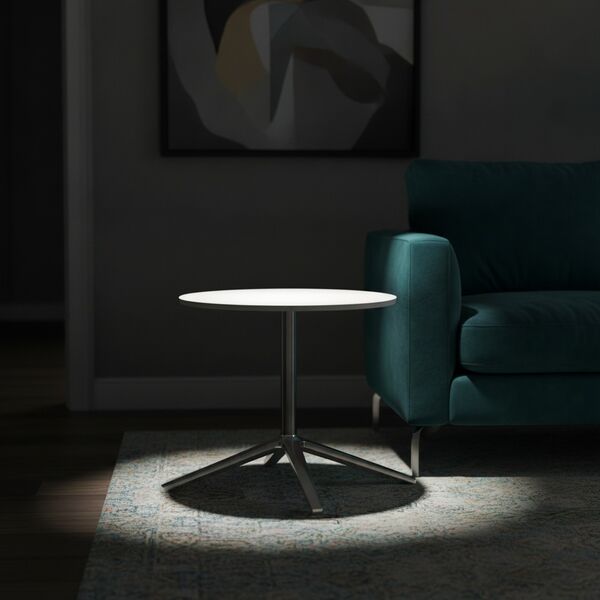 Low Round White Top Metal Stand Table 02 - interior view 2