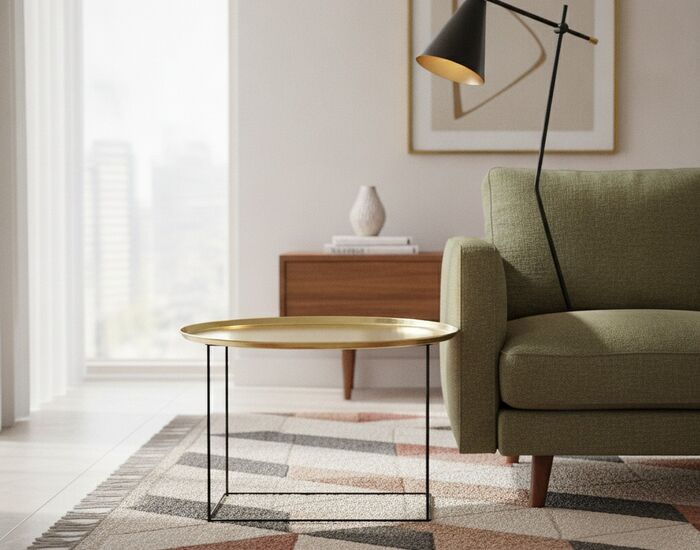 Low Round Metal Table 01 3D Model