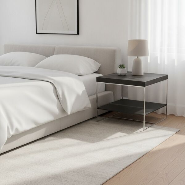 Low Squared Black Metal Table 01 - interior view 1