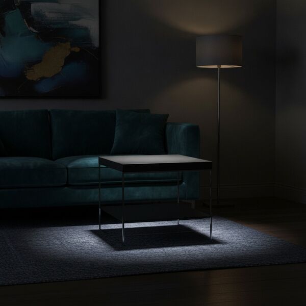 Low Squared Black Metal Table 01 - interior view 2