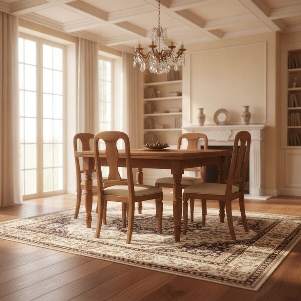 Square Classic Wood Table 01 - interior view 1