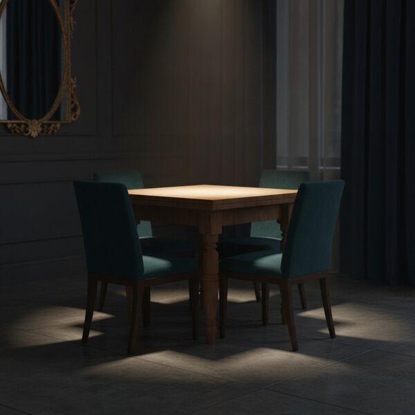 Square Classic Wood Table 01 - interior view 2
